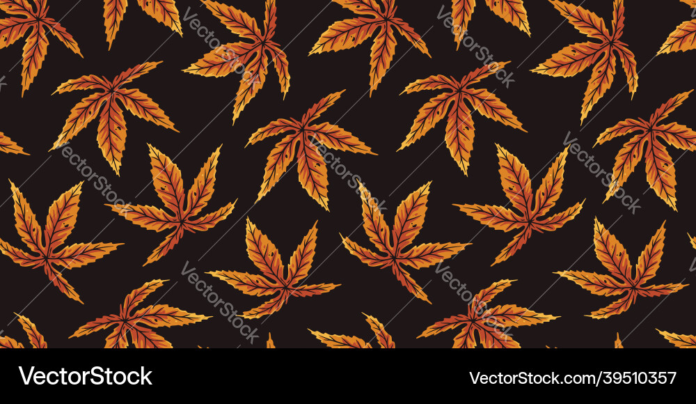 Autumn seamless pattern with branchs for design vector image