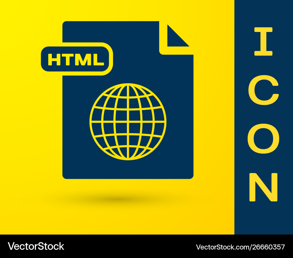 Blue html file document download button icon Blue html file document download button icon Vector Image