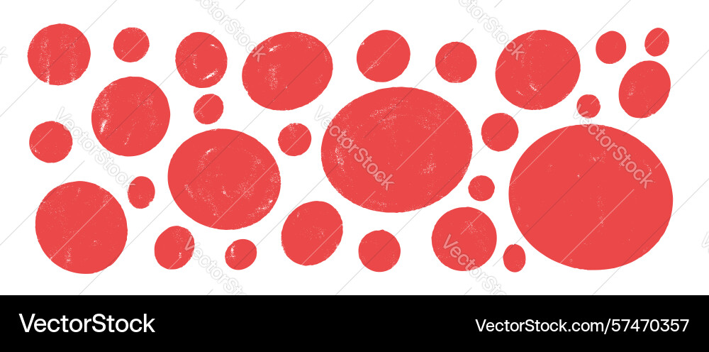 Circle red rough blobs callout set polka dots ink Vector Image