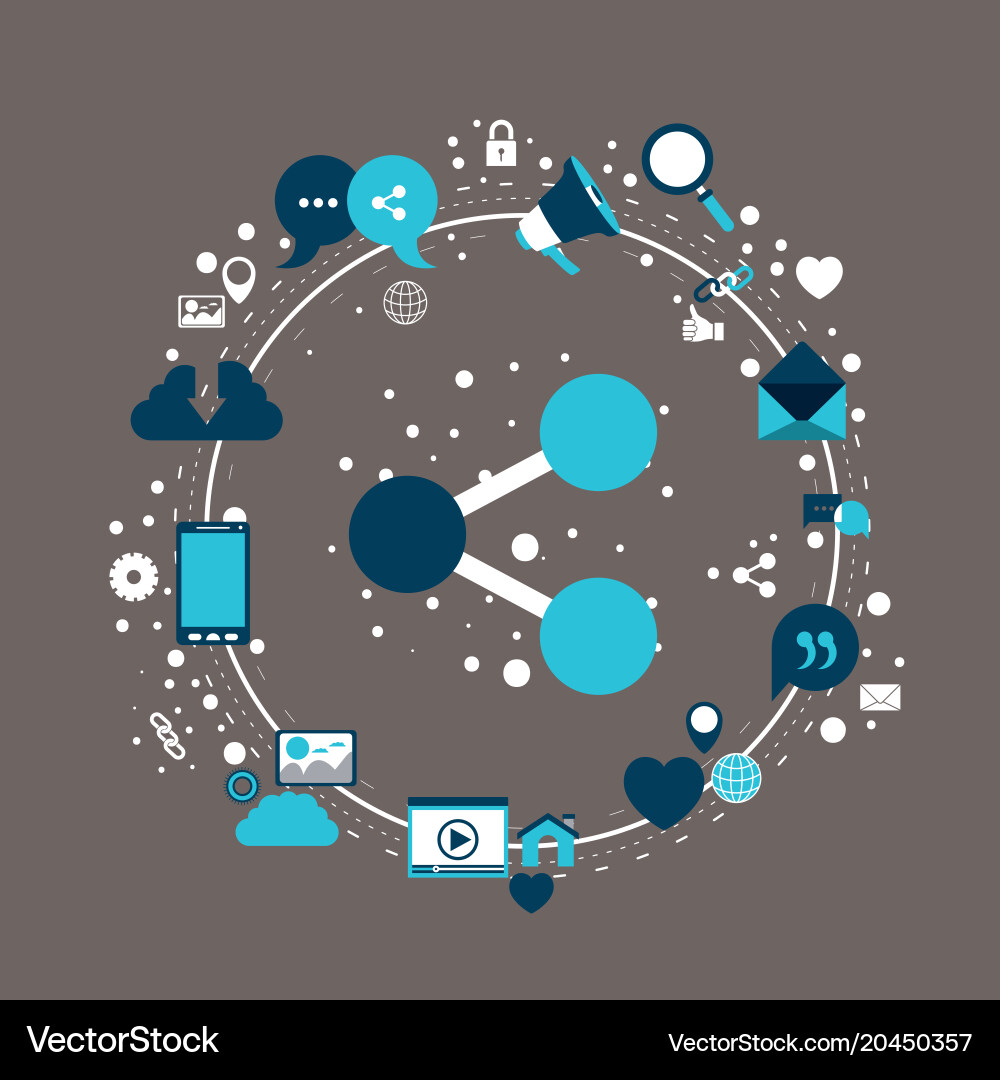 Color background of circular frame tech vector image