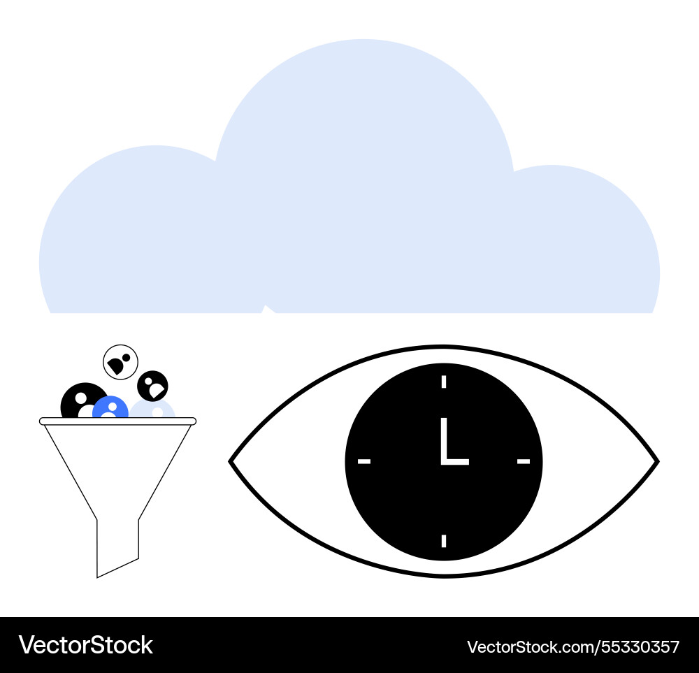 Data filtering and time management in cloud Data filtering and time management in cloud vector image