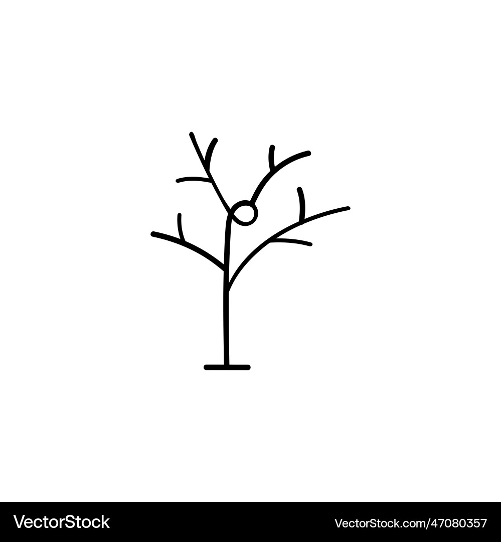 Dry tree line style icon design vector image