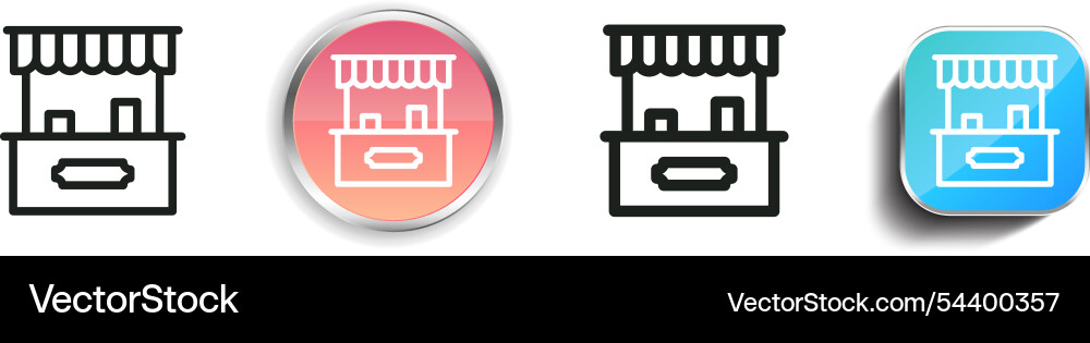 Food cart icon thin linear regular and button Food cart icon thin linear regular and button vector image
