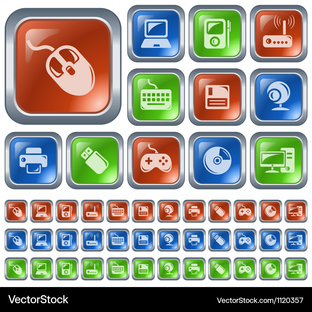 Hardware buttons vector image