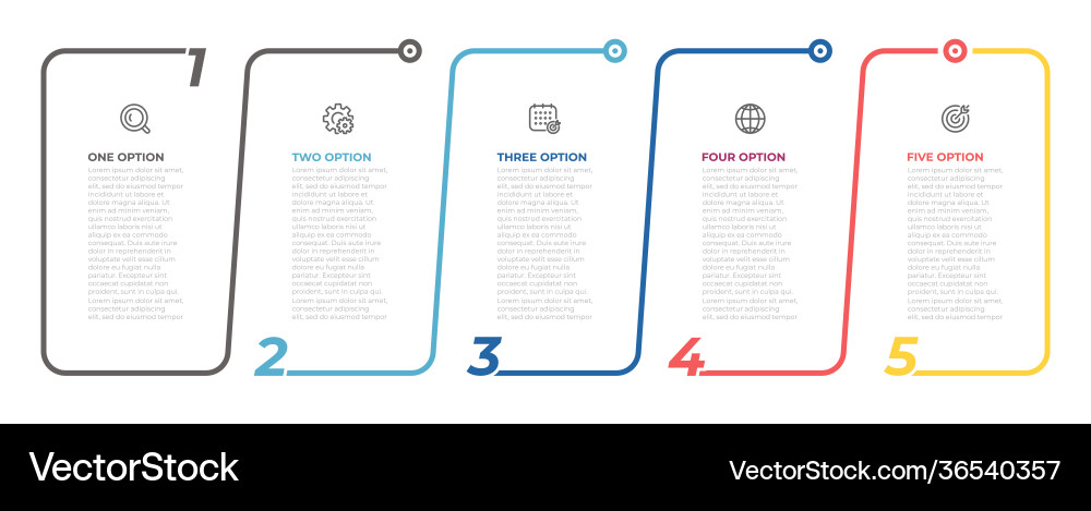 Infographic elements thin line with number Infographic elements thin line with number vector image