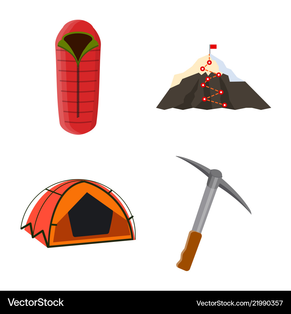Isolated object of mountaineering and peak icon Isolated object of mountaineering and peak icon Vector Image