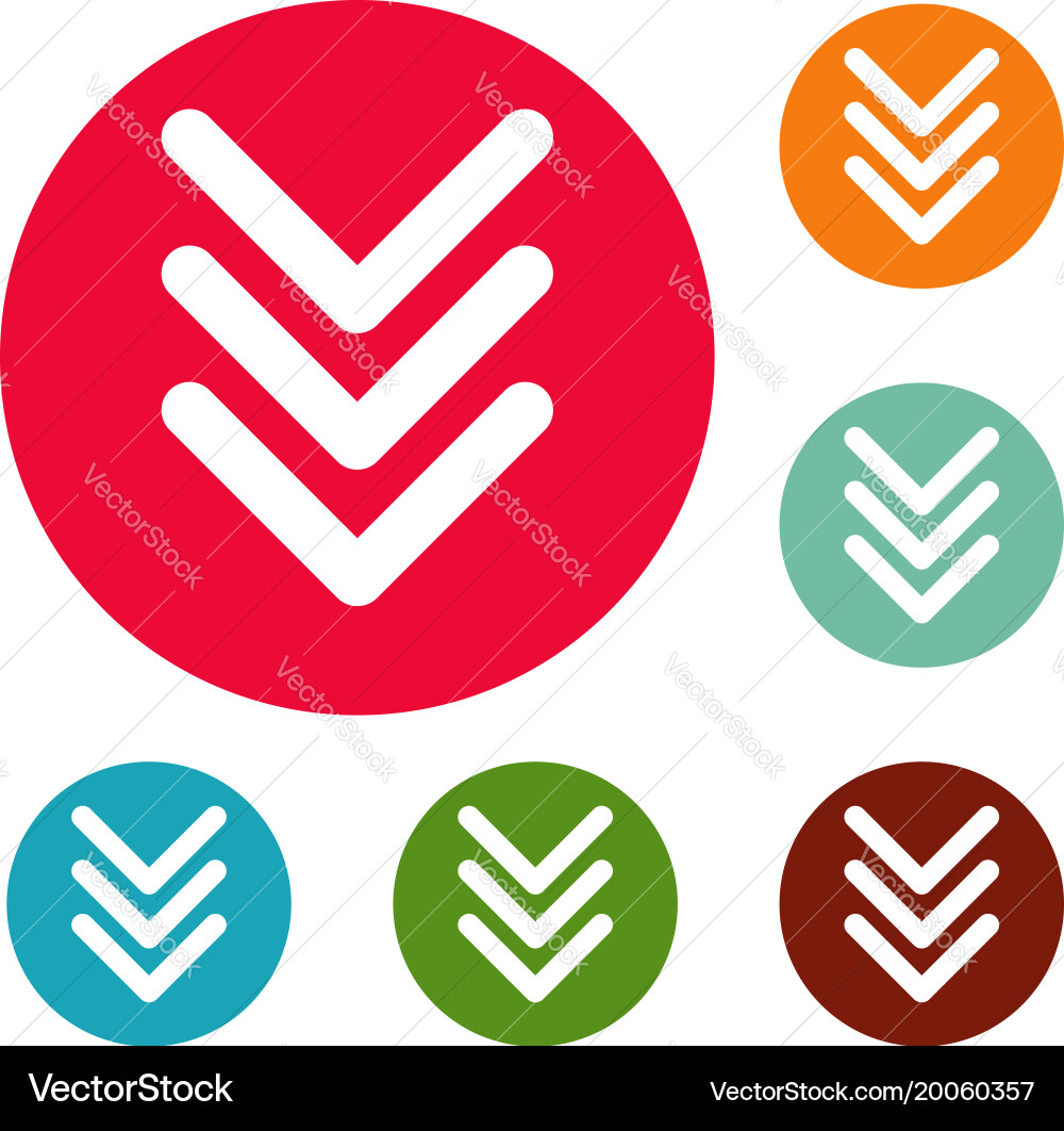 Pointing arrow icons circle set vector image