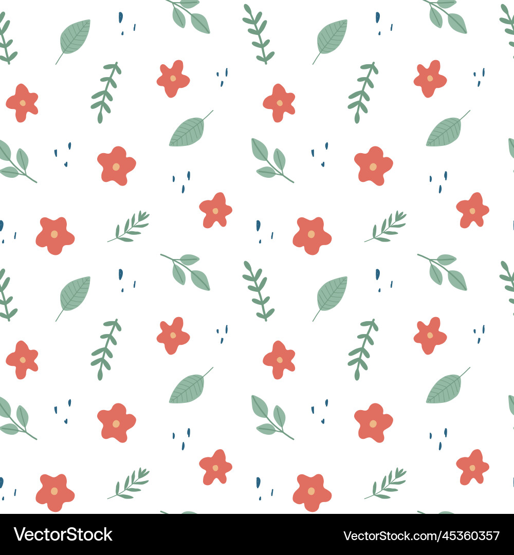 Seamless pattern with simple small flowers Vector Image