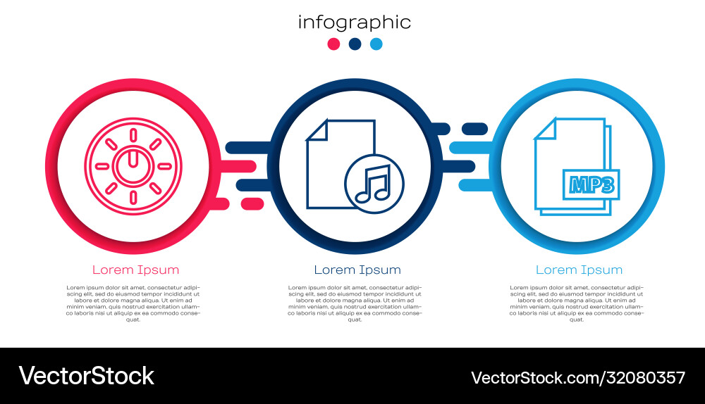 Set line dial knob level technology settings Vector Image