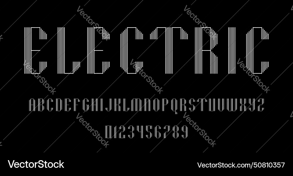 Set of alphabets font letters and numbers Set of alphabets font letters and numbers Vector Image