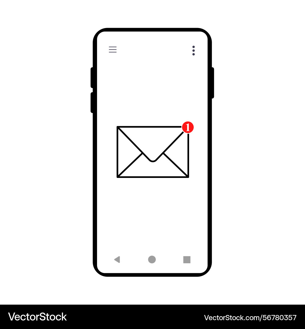 Smartphone with new message notification icon Vector Image