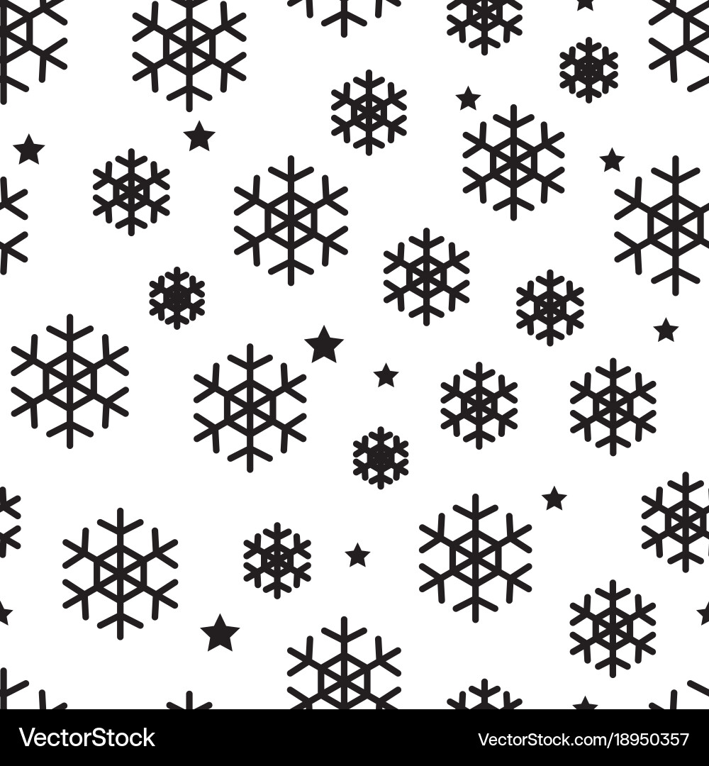 Snowflake seamless pattern Vector Image