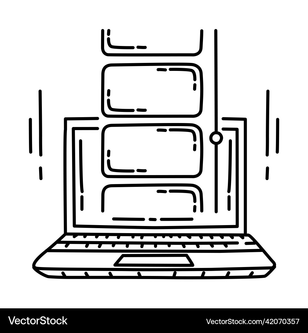 Task View Icon - Doodle Style Vector Image