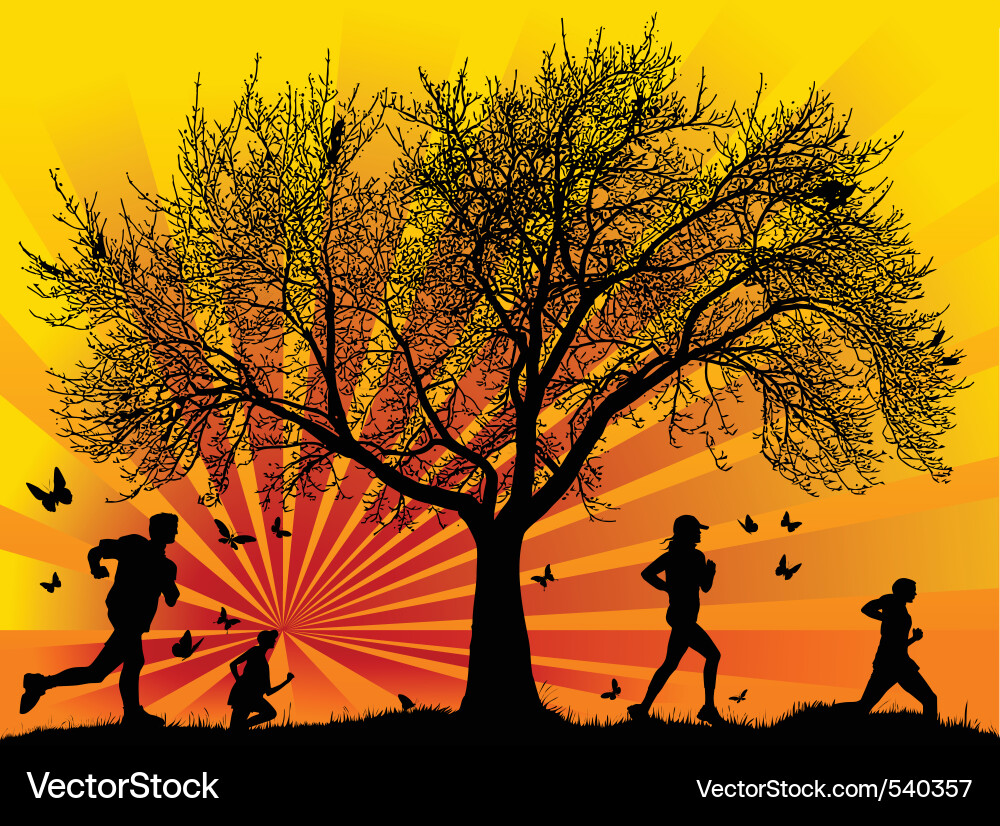 Under the tree Vector Image