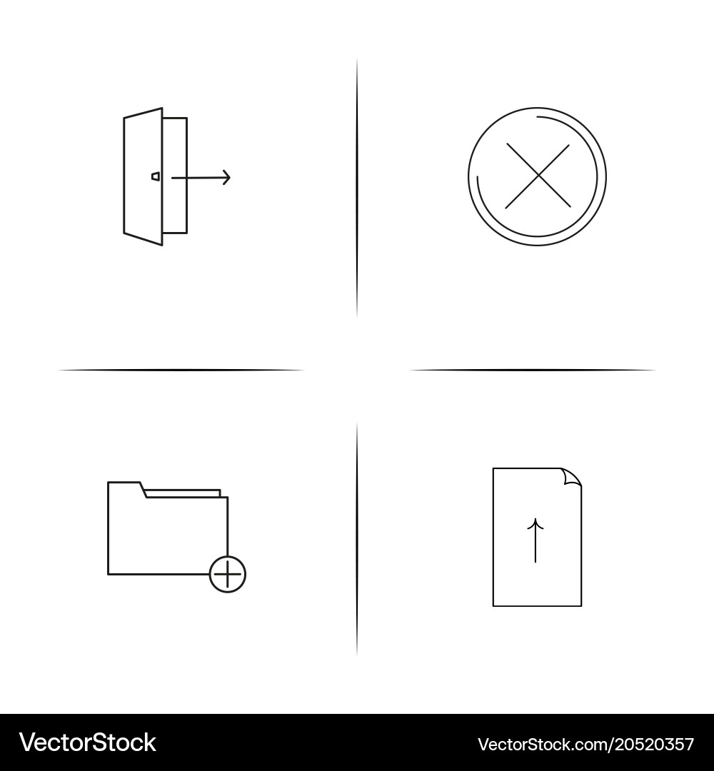 User interface simple linear icons set outlined Vector Image