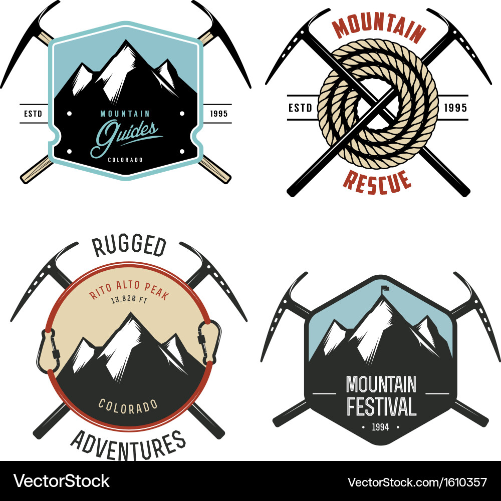 Vintage Mountain Explorer Badges & Labels vector image