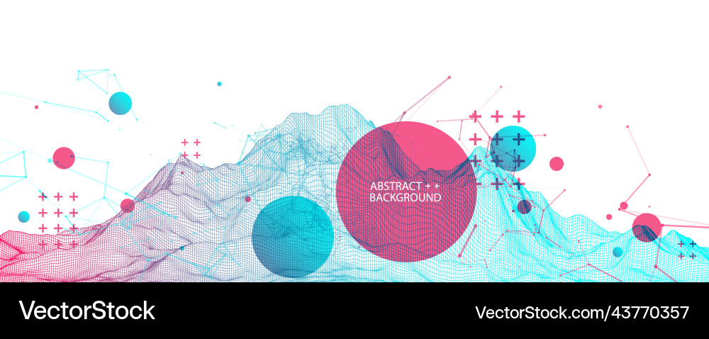 Wireframe background with plexus effect Vector Image