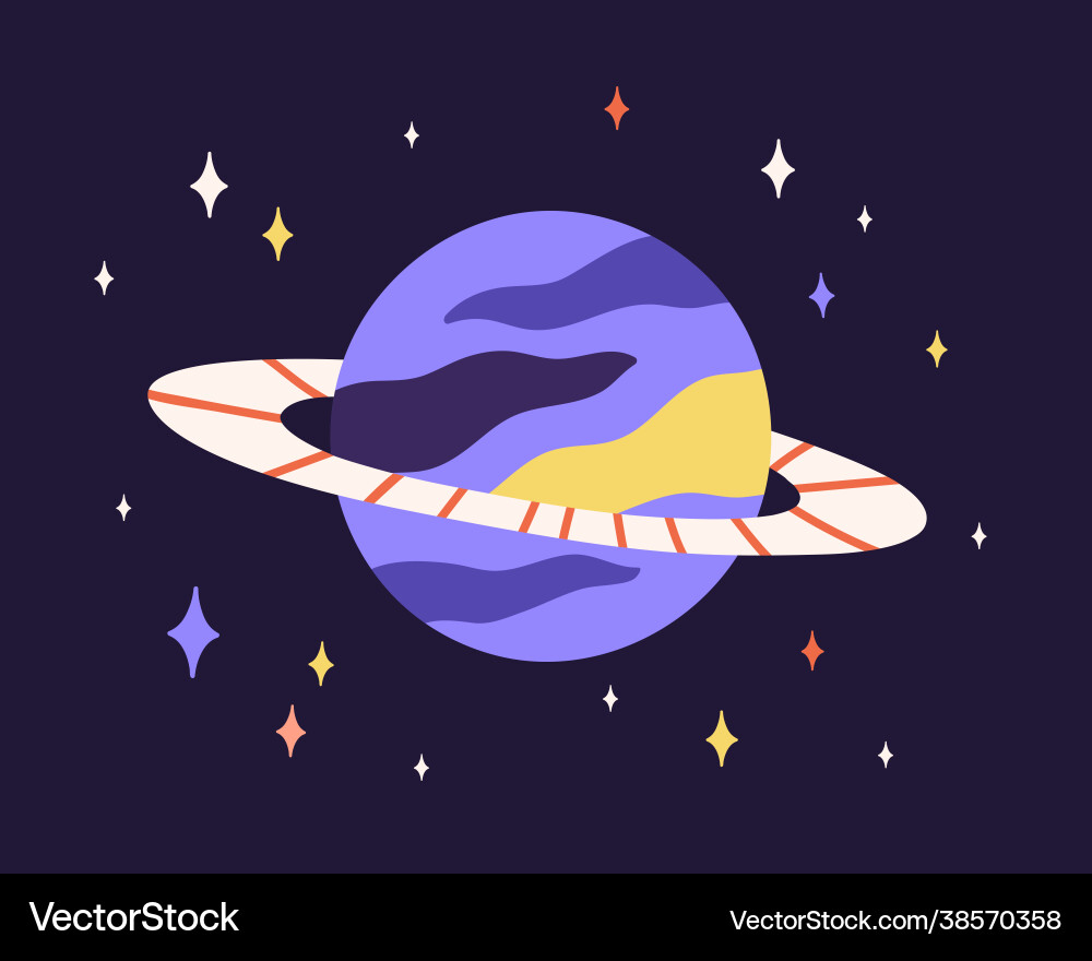 Abstract planet sphere with ring around in outer Abstract planet sphere with ring around in outer Vector Image