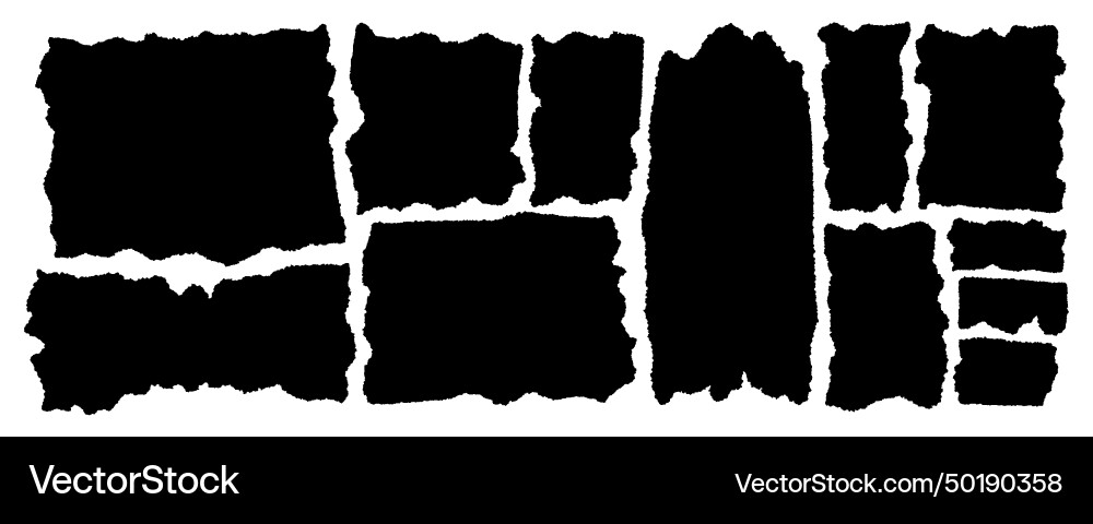 Black rectangle frames with jagged edges Vector Image