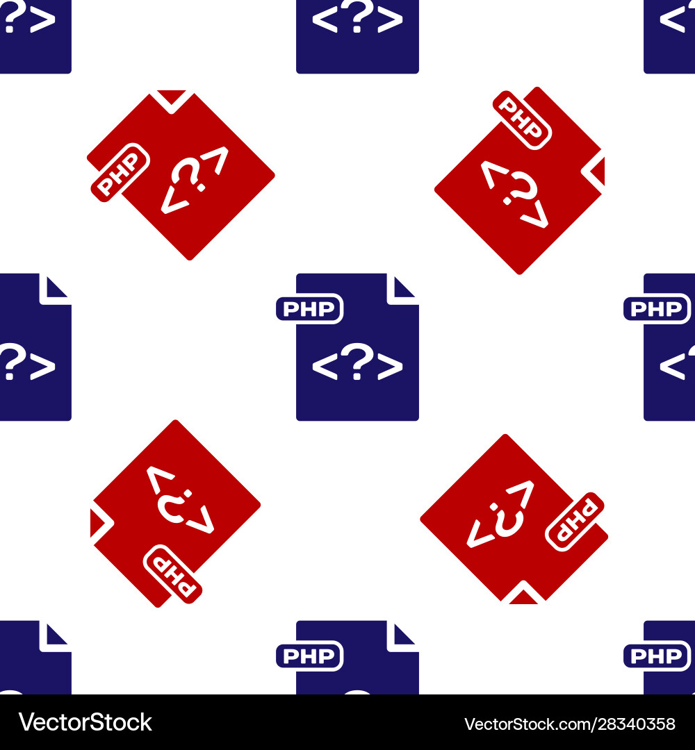 Blue and red php file document download Blue and red php file document download vector image