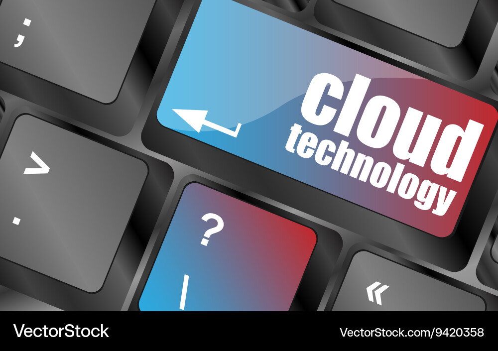Connect to cloud concept on button of the keyboard Vector Image