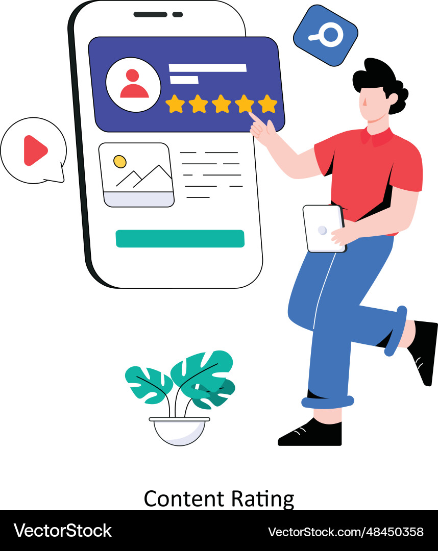 Content rating flat style design Vector Image