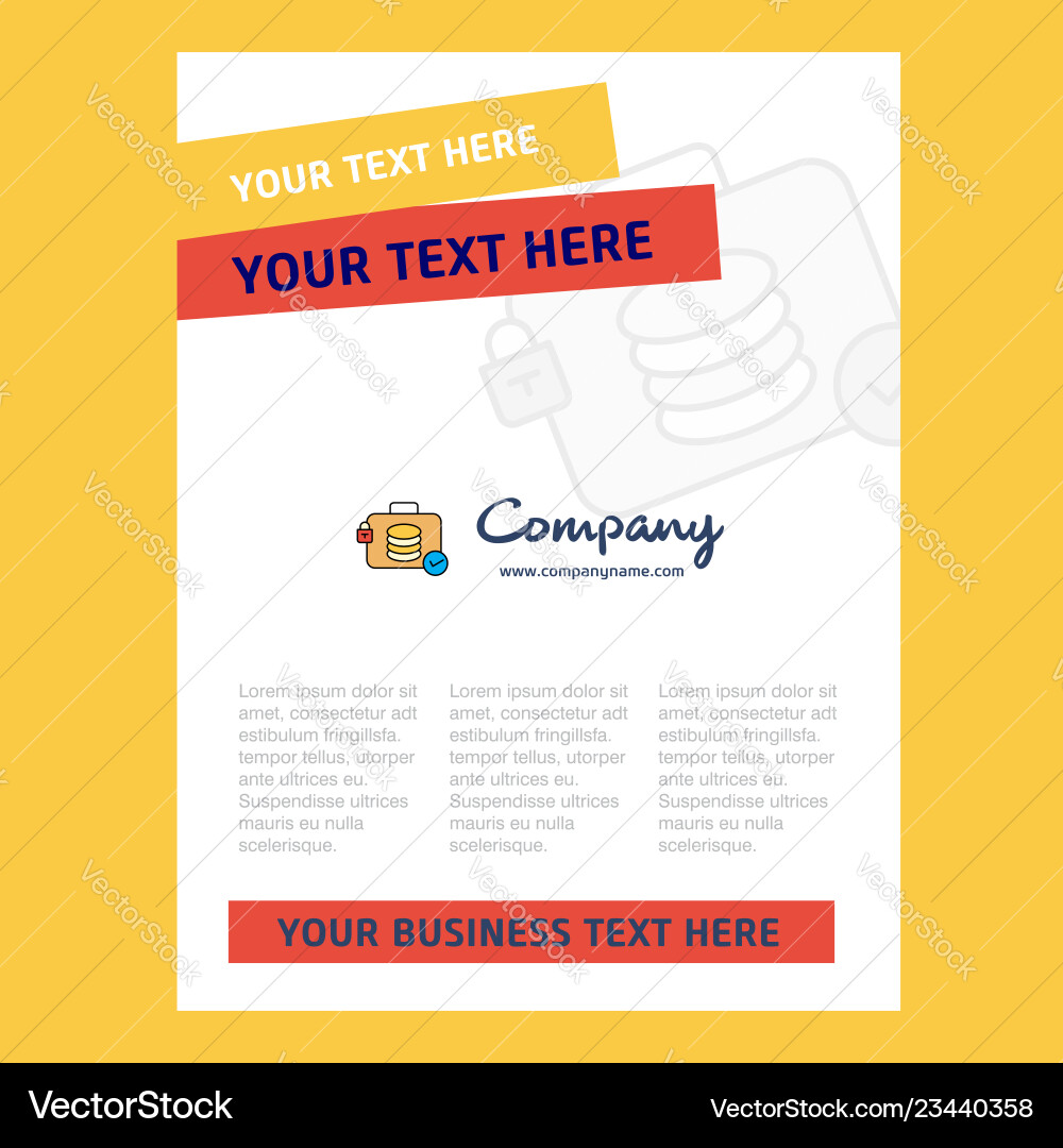 Database briefcase title page design for company Vector Image