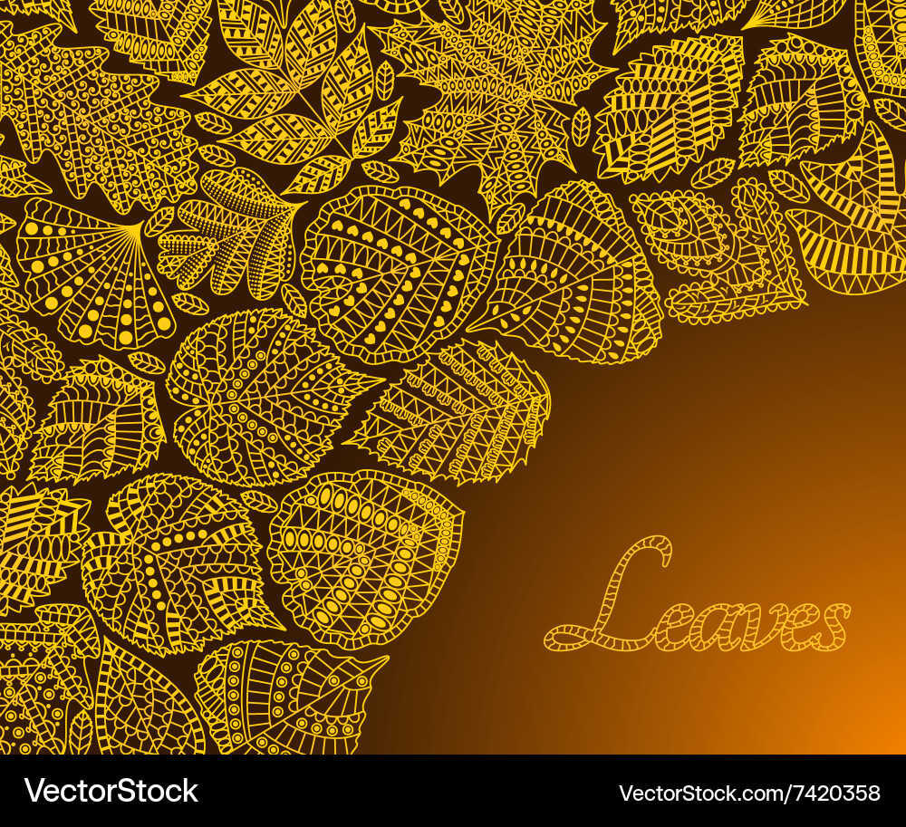 Pattern with different tree leaves Vector Image