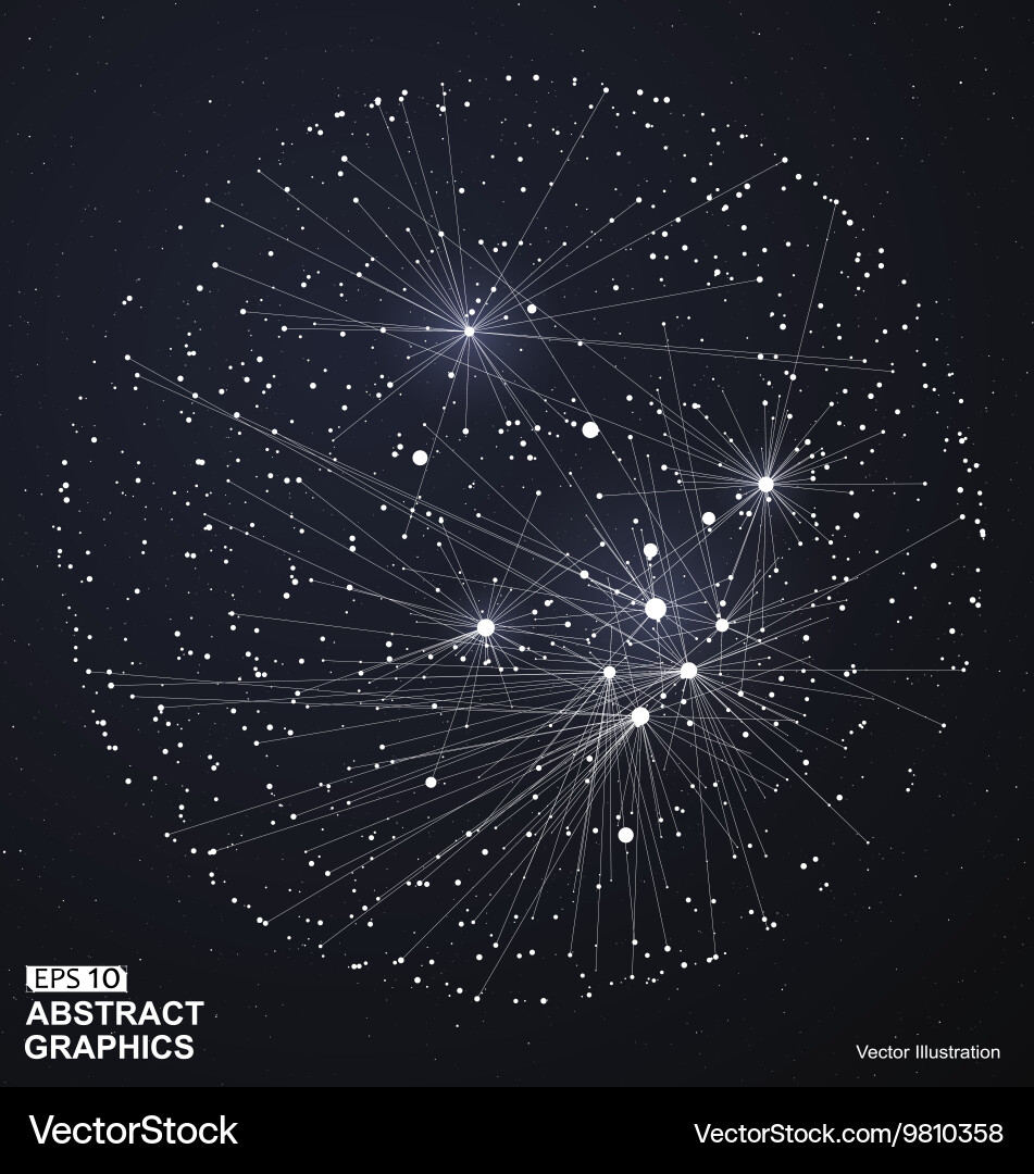Point and line constructed the sphere wireframe Vector Image