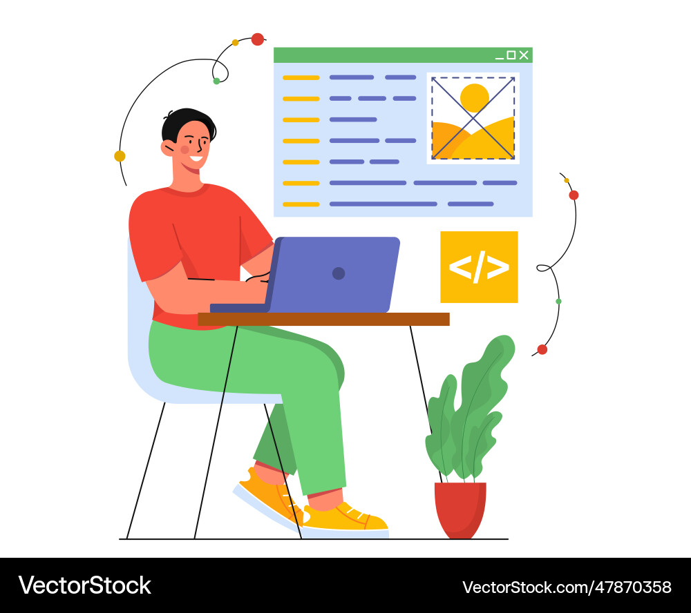Programmierer arbeiten bei Code-Konzept Programmierer arbeiten bei Code-Konzept vektorbild