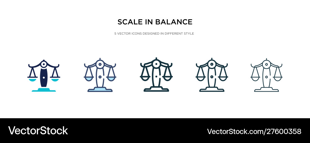 Scale in balance icon different style two vector image