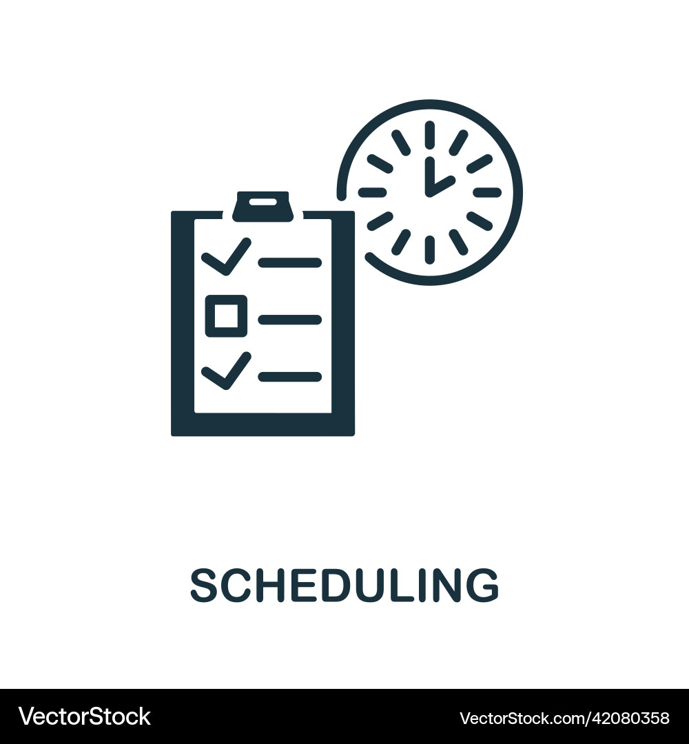Scheduling icon monochrome simple Scheduling icon monochrome simple vector image