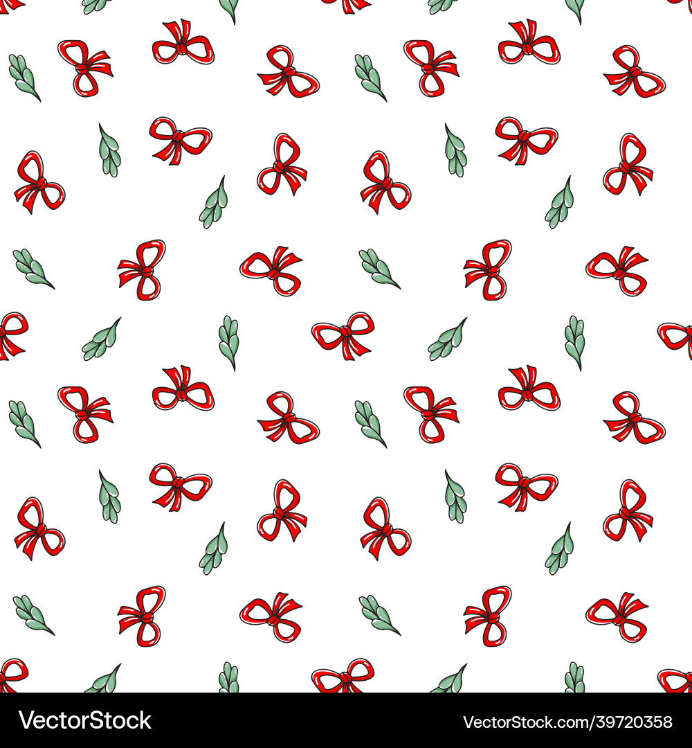Seamless pattern with a red bow Seamless pattern with a red bow Vector Image