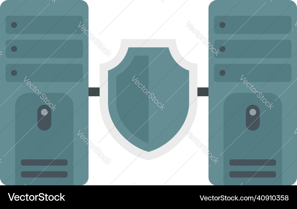 Server authentication icon flat isolated Vector Image