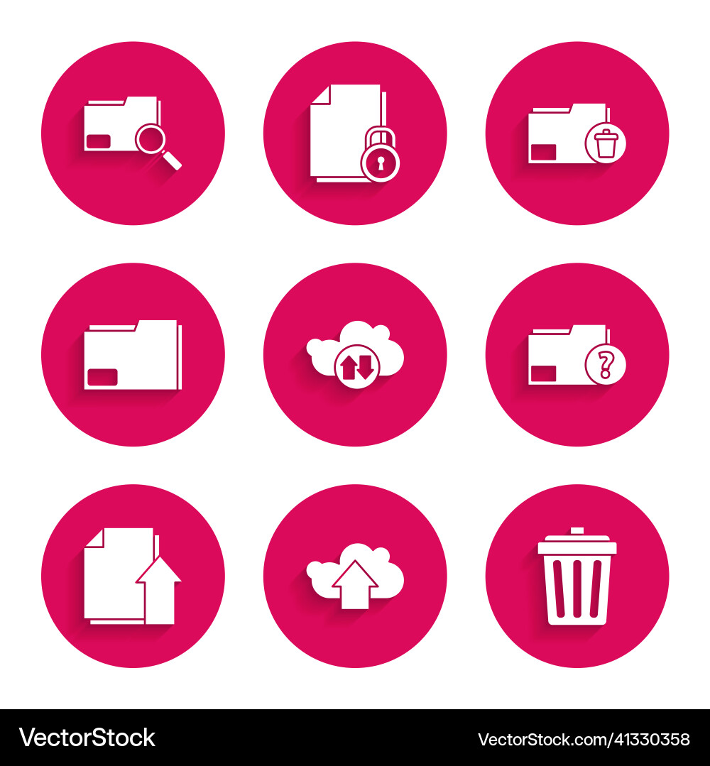 Set cloud download and upload trash can unknown Set cloud download and upload trash can unknown vector image