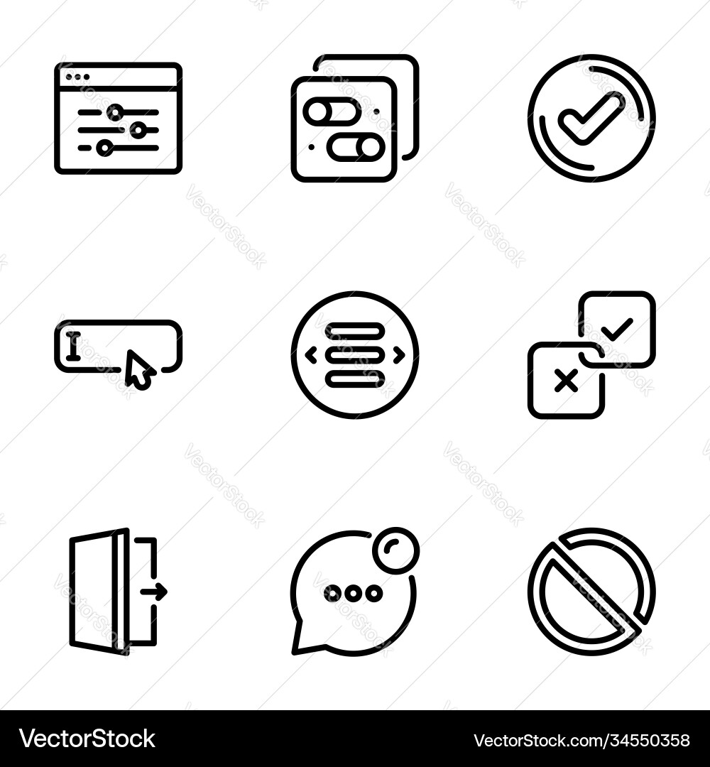 Setzen Sie Icons auf eine Thementasten und Zeiger vektorbild