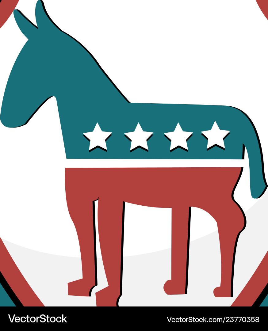 Usa shield democrat symbol Usa shield democrat symbol vector image