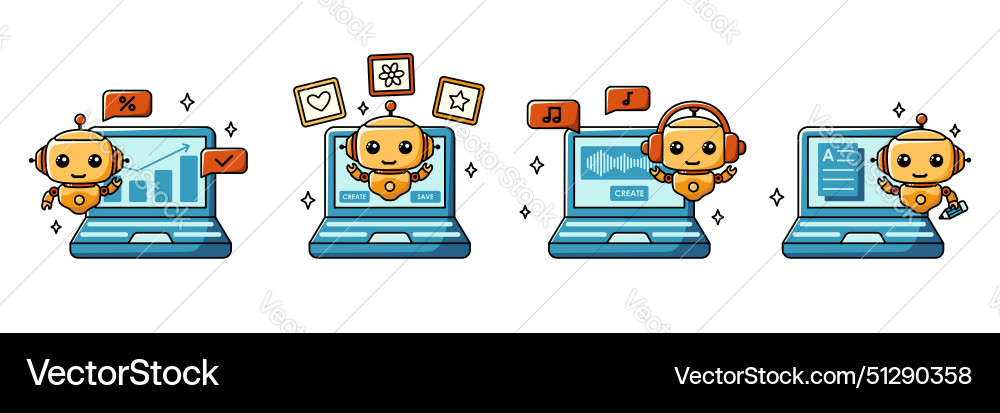 Using ai chat bot assistant for online Using ai chat bot assistant for online vector image