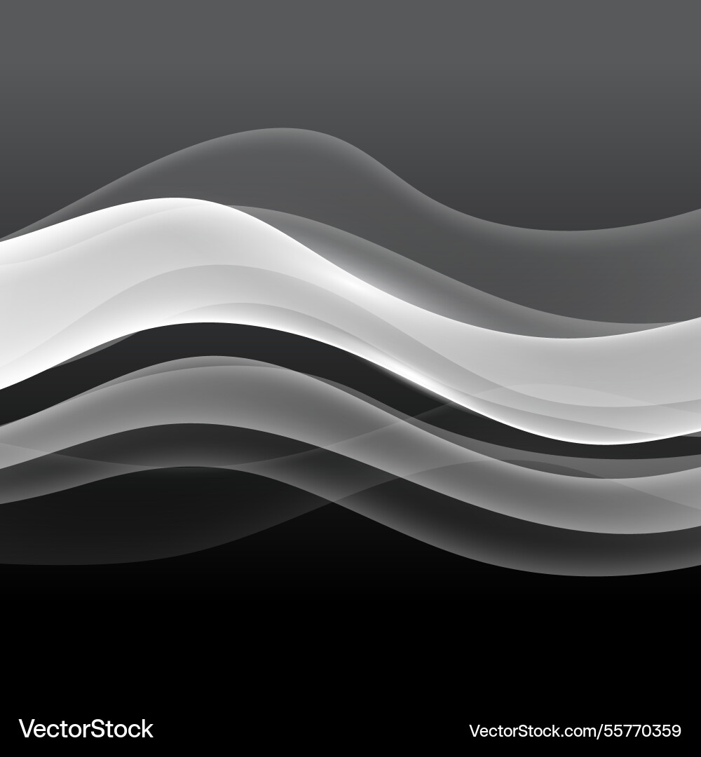 Abstract background with wavy forms in gray tones Vector Image
