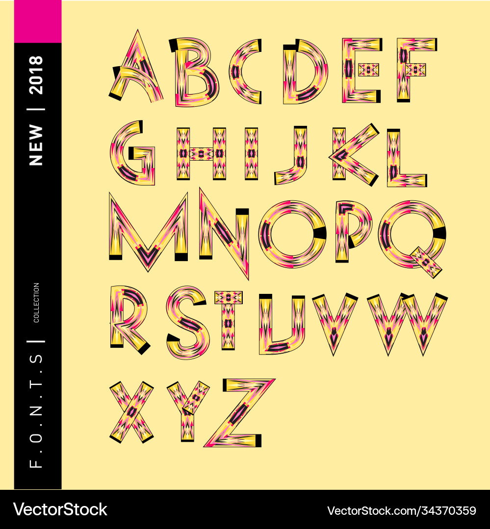Abstract colorful font and alphabet Abstract colorful font and alphabet vector image