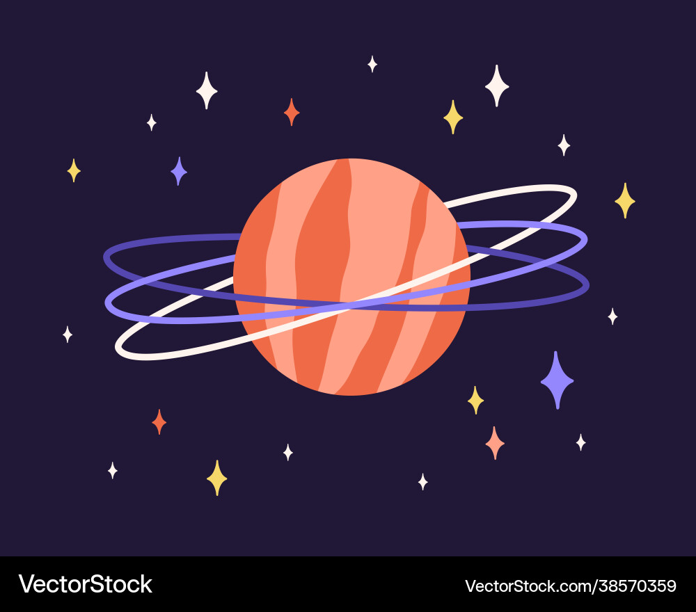 Abstract planet globe with rings and red surface Abstract planet globe with rings and red surface vector image