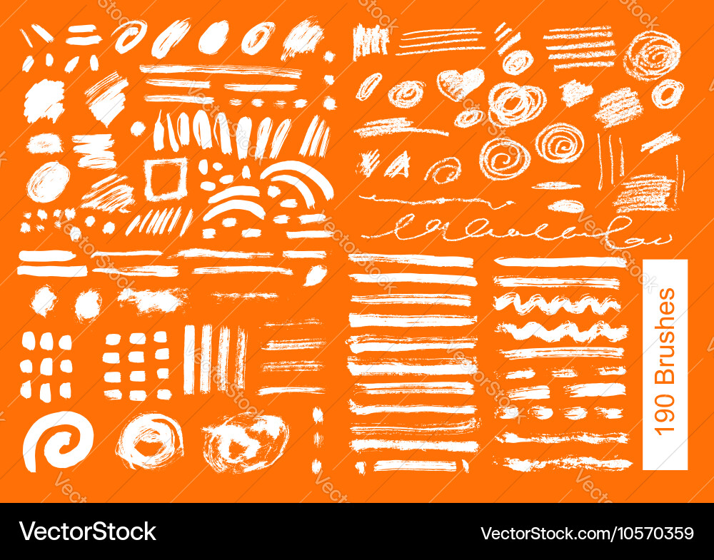 Big set of 190 objects brushes Vector Image