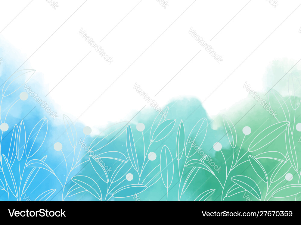 Blue and green watercolor splash in cool tone Blue and green watercolor splash in cool tone vector image