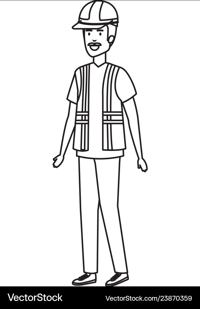 Builder constructor with helmet Builder constructor with helmet Vector Image