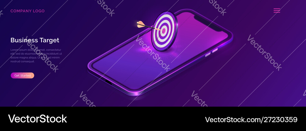 Business target isometric dart board with arrow Business target isometric dart board with arrow vector image