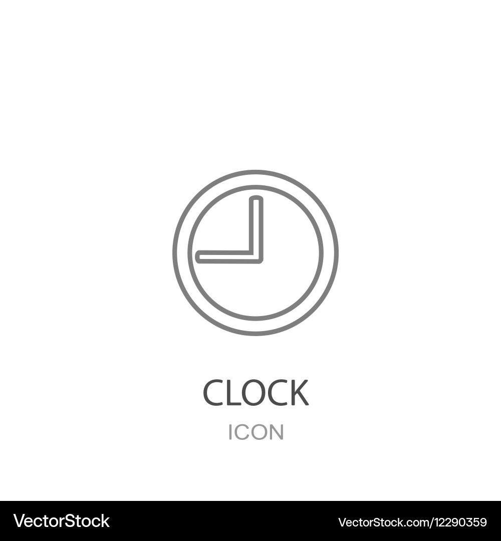 Clock icon flat style object Vector Image