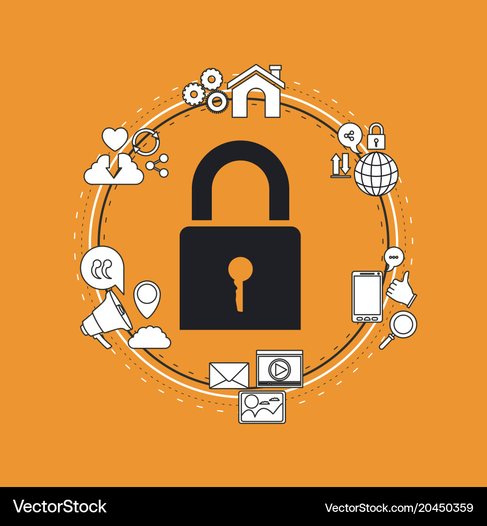 Color background of circular frame tech share Vector Image
