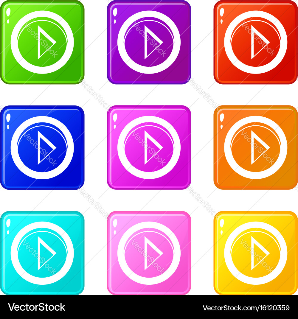 Cursor to right in circle set 9 vector image