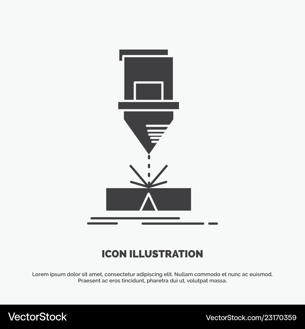 Cutting engineering fabrication laser steel icon vector image