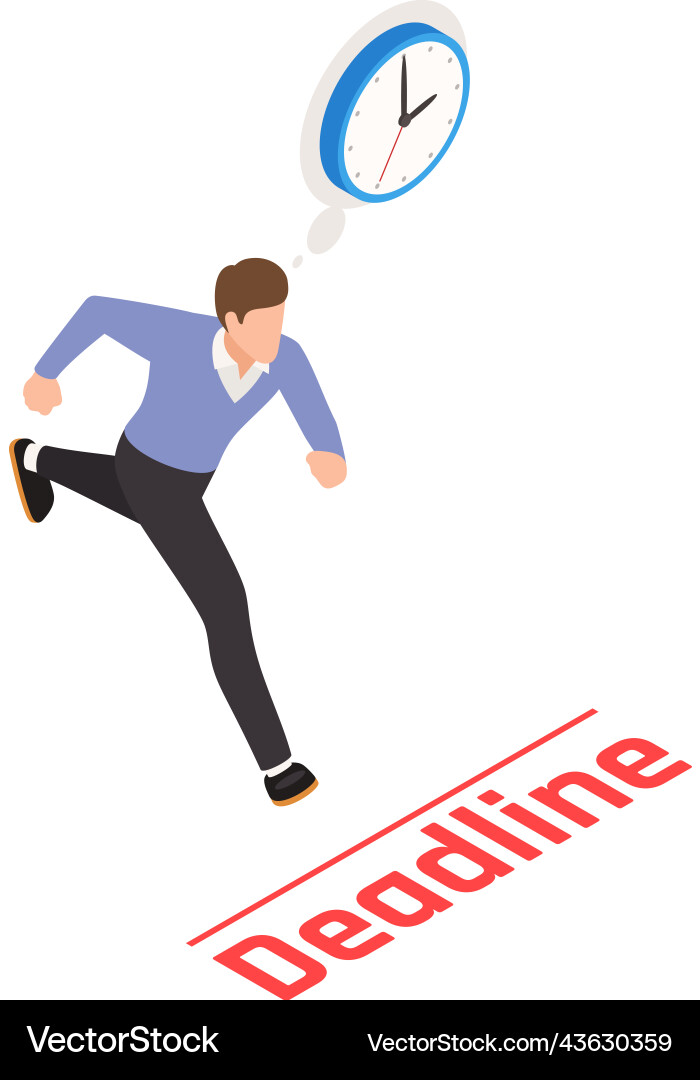 Deadline Management Isometric Concept Vector Image